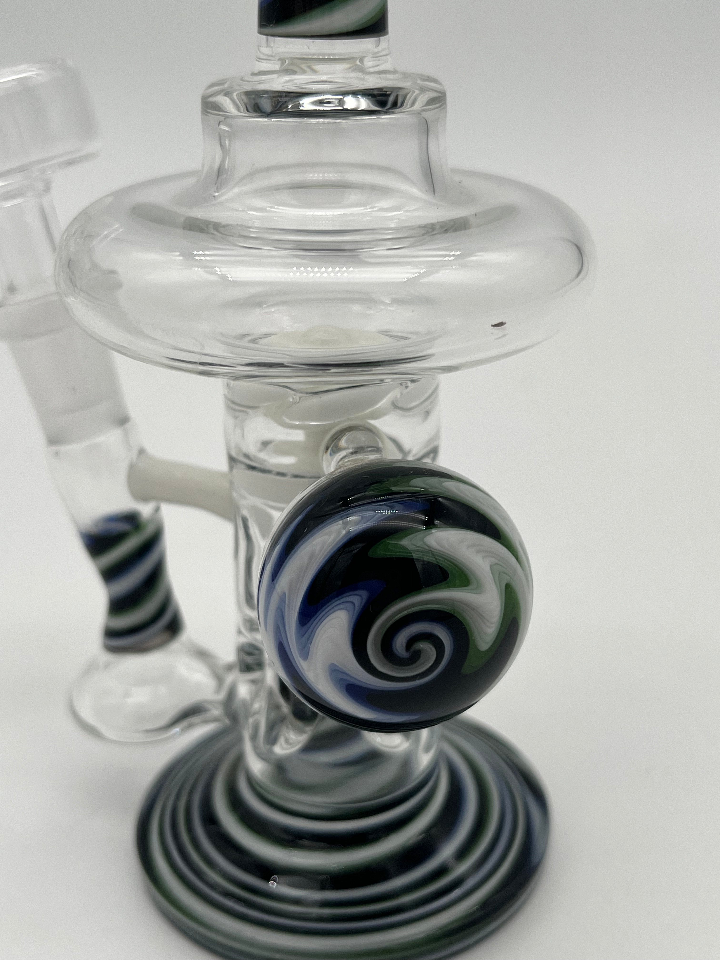 Licit Glass Mini Rig With Blue Wig Wag Marble