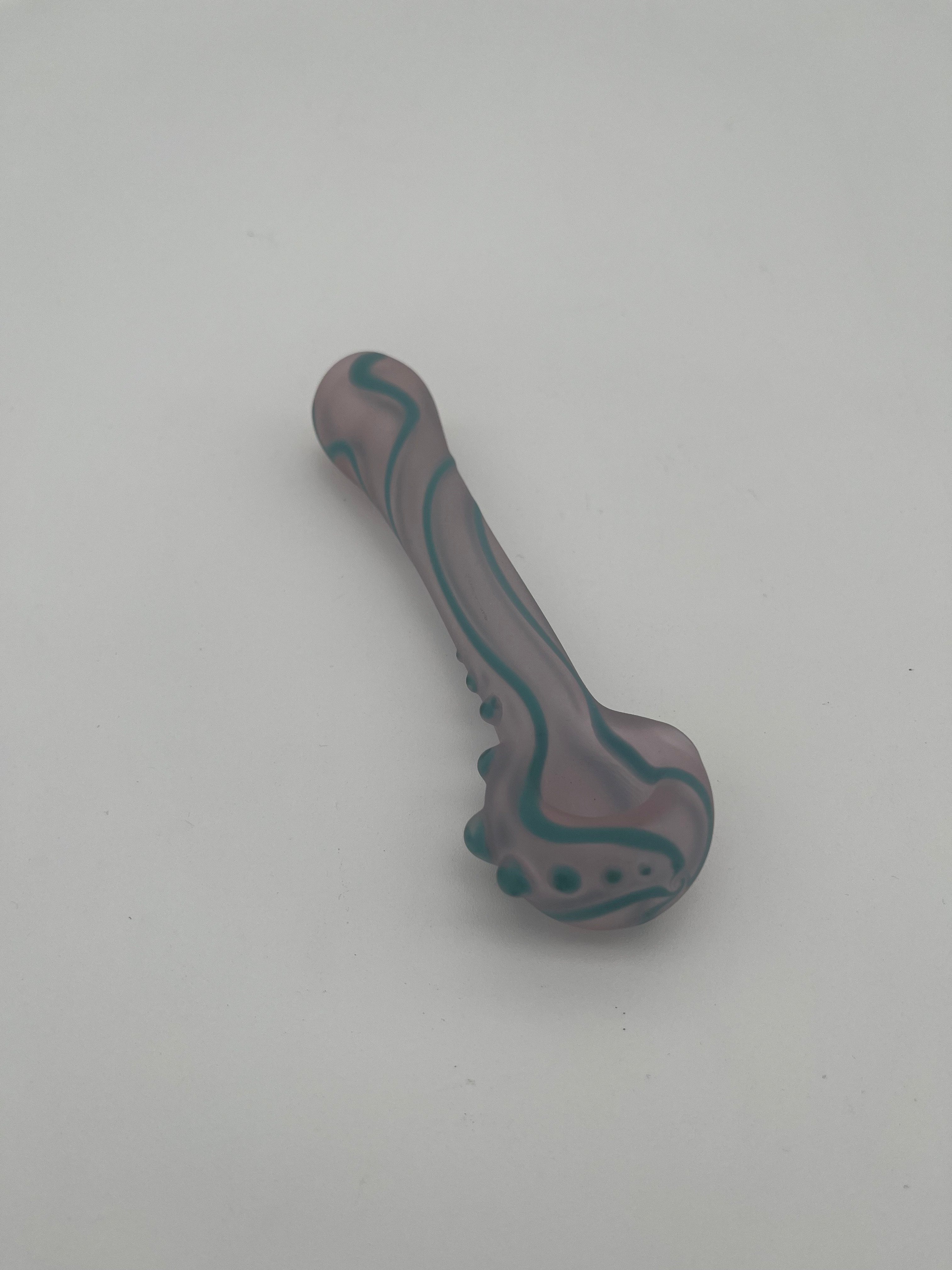 THCO Glass Pink & Blue Frosted Handpipe