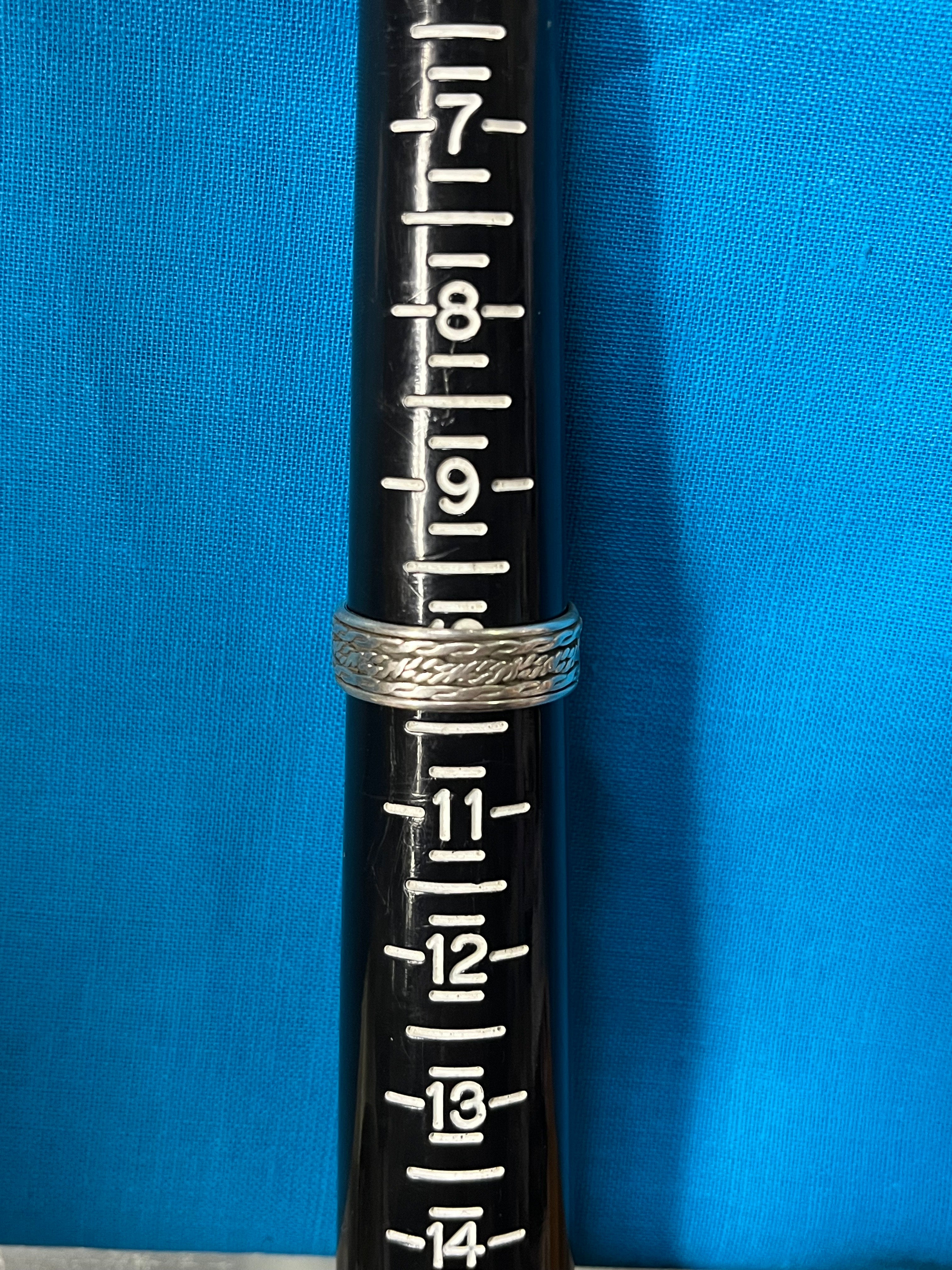 Silver Braided Spinner Ring Size 10