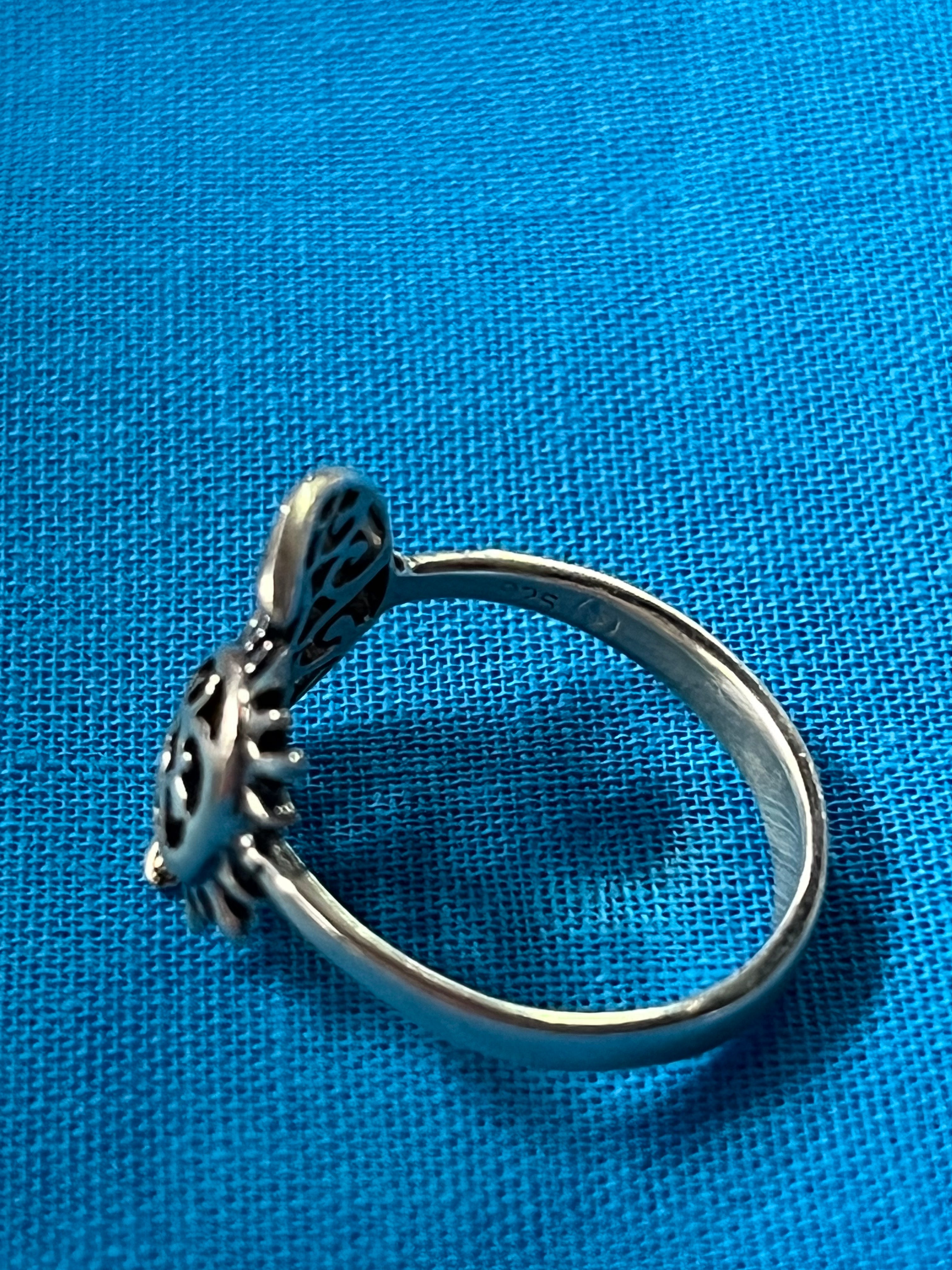 Sun & Moon Silver Ring Size 8.25