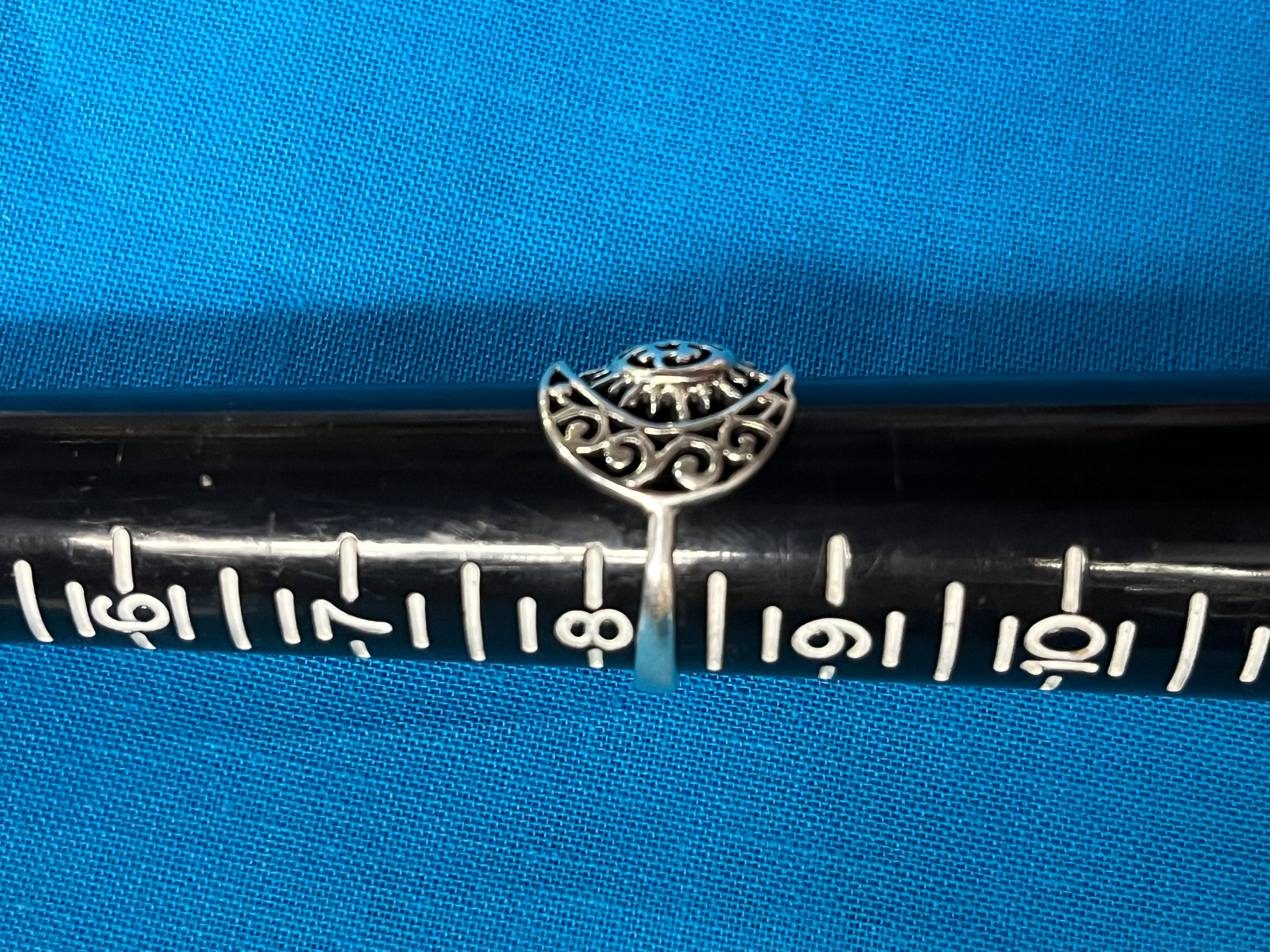 Sun & Moon Silver Ring Size 8.25