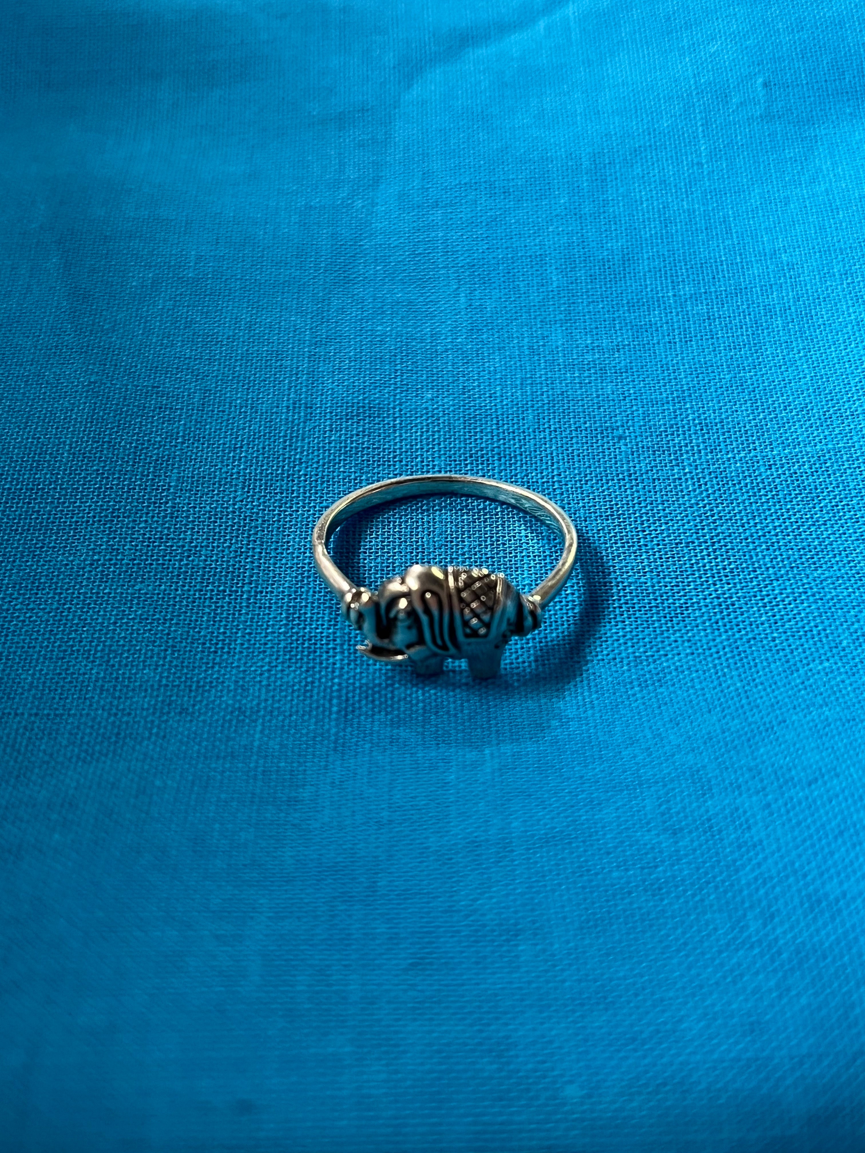 Elephant Silver Ring Size 8.5