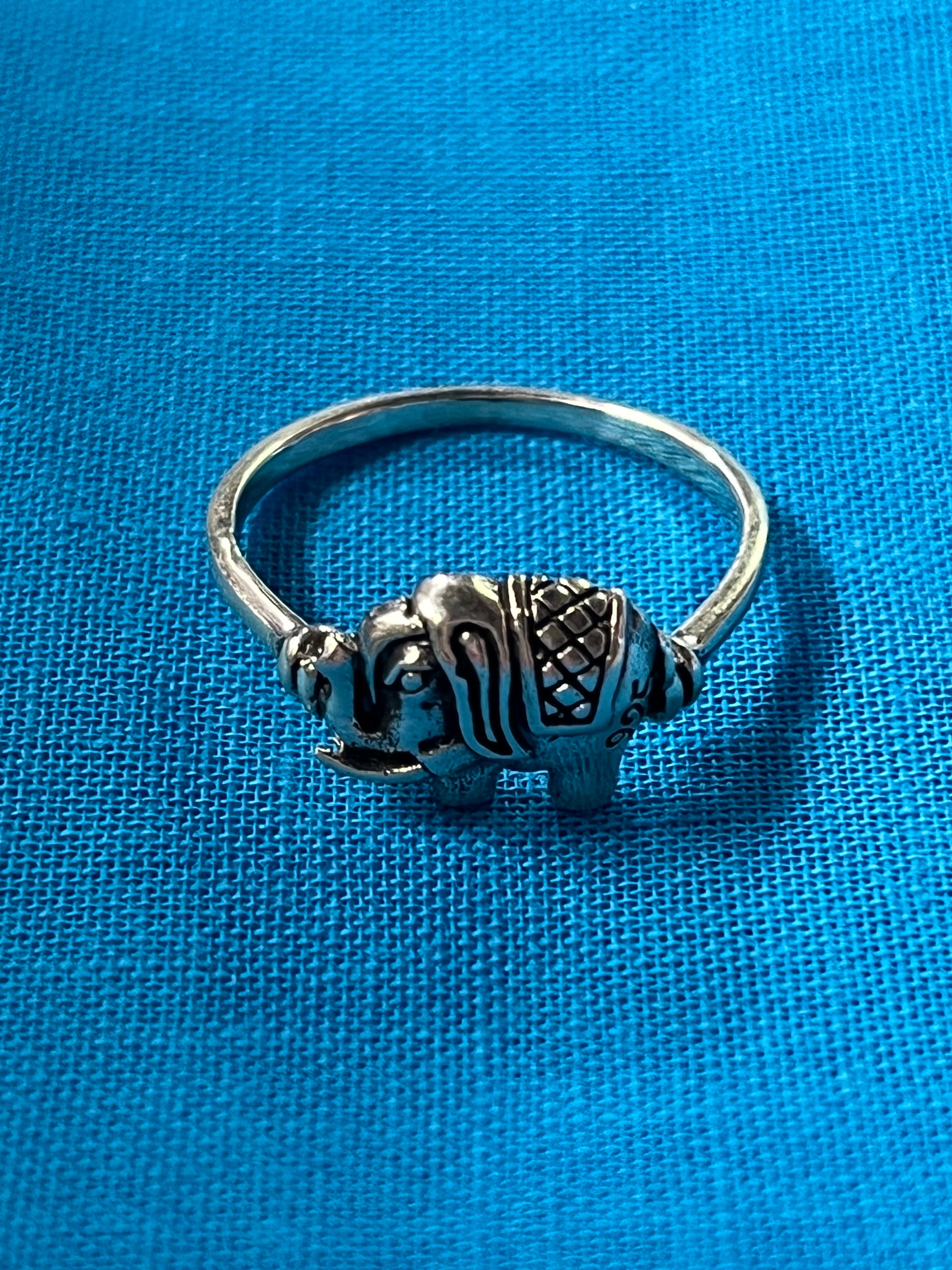 Elephant Silver Ring Size 8.5
