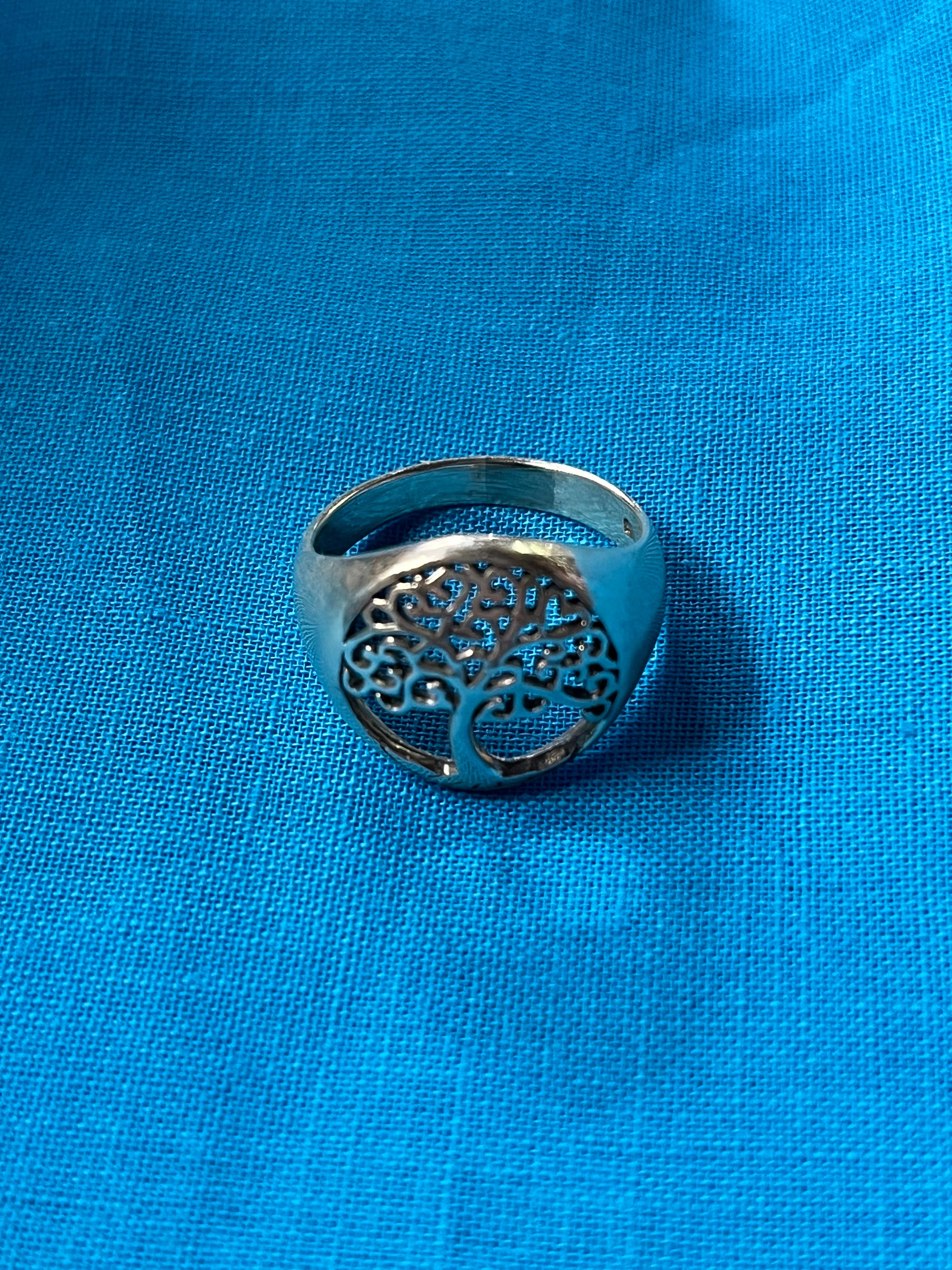 Tree Of Life Silver Ring Size 10