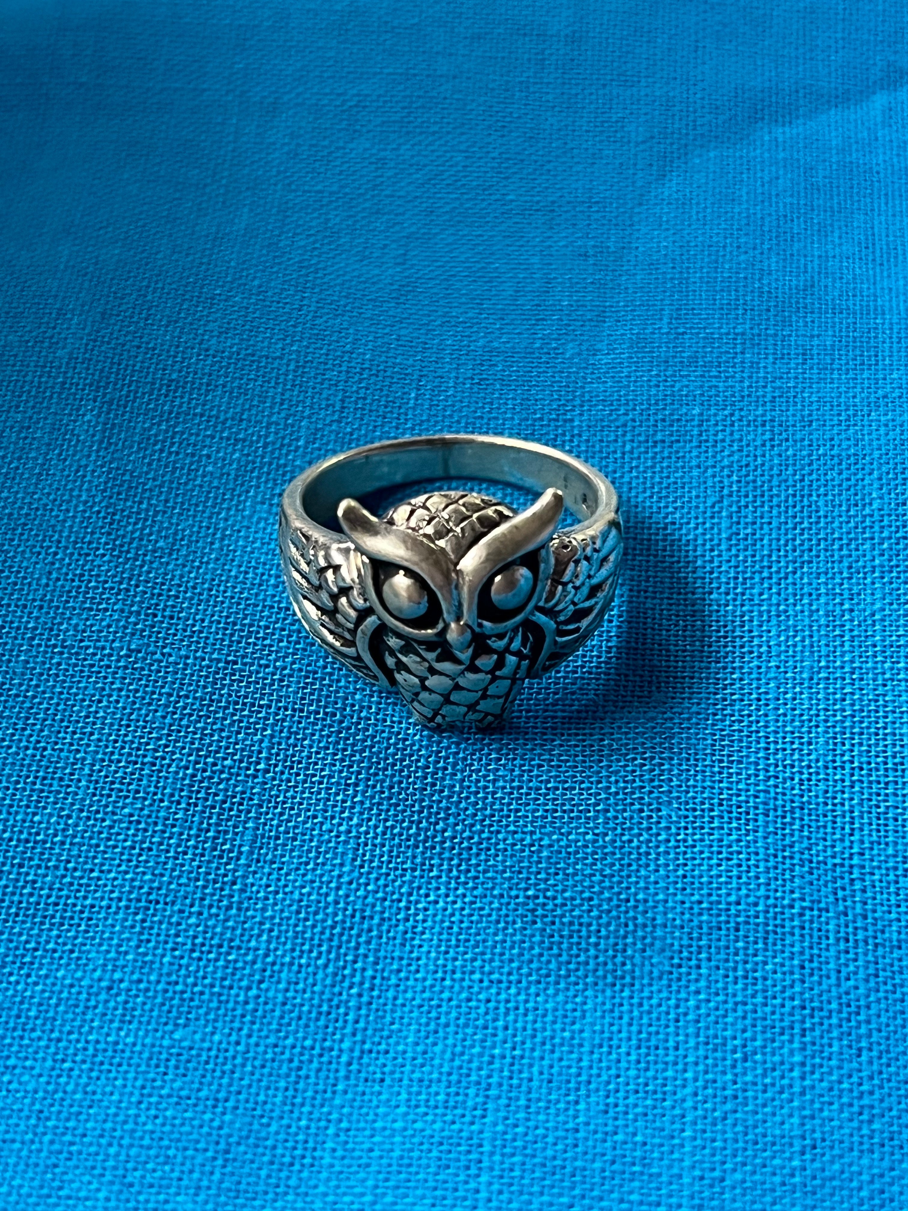 Owl Silver Ring Size 6