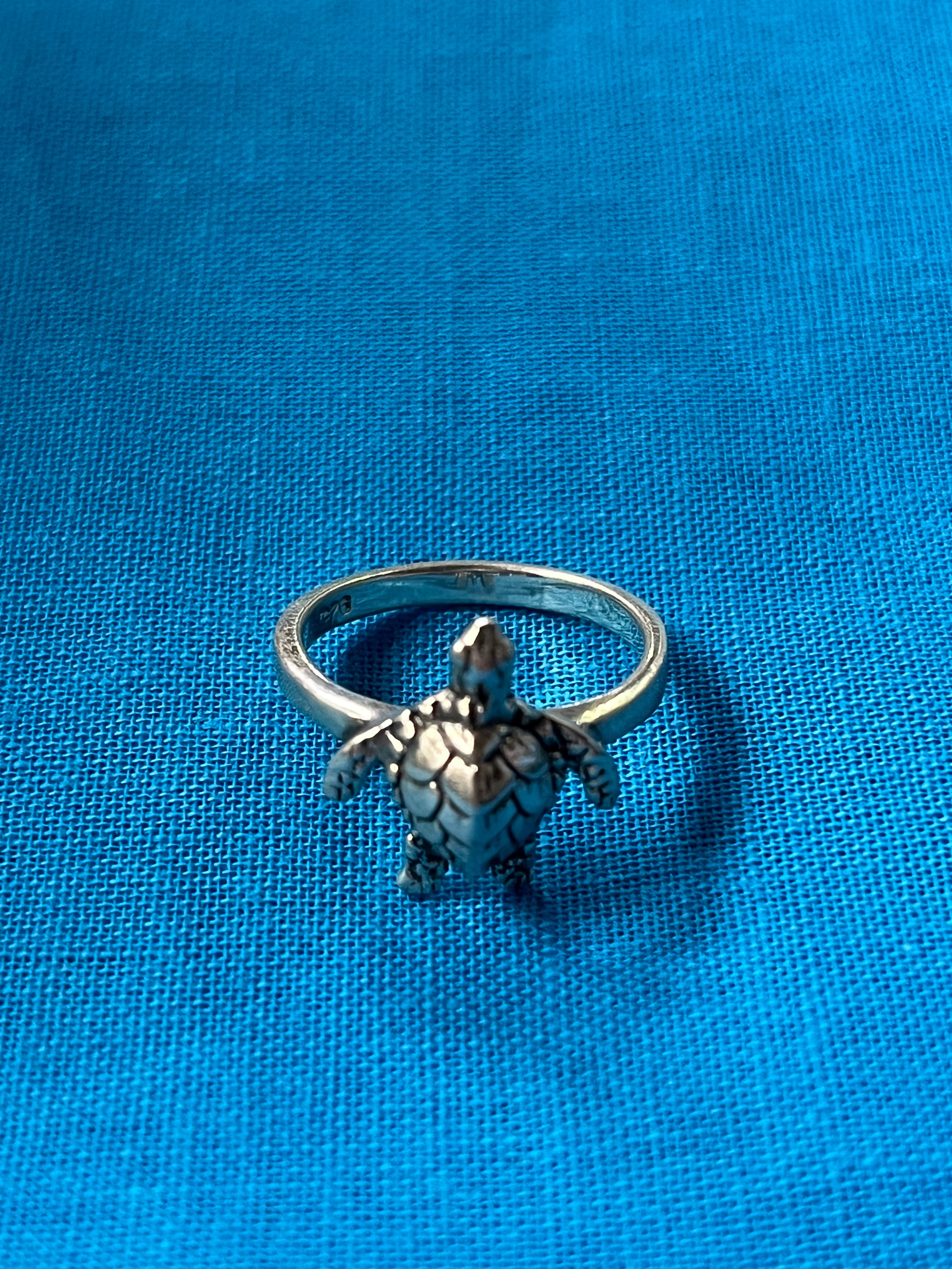 Sea Turtle Silver Ring Size 5