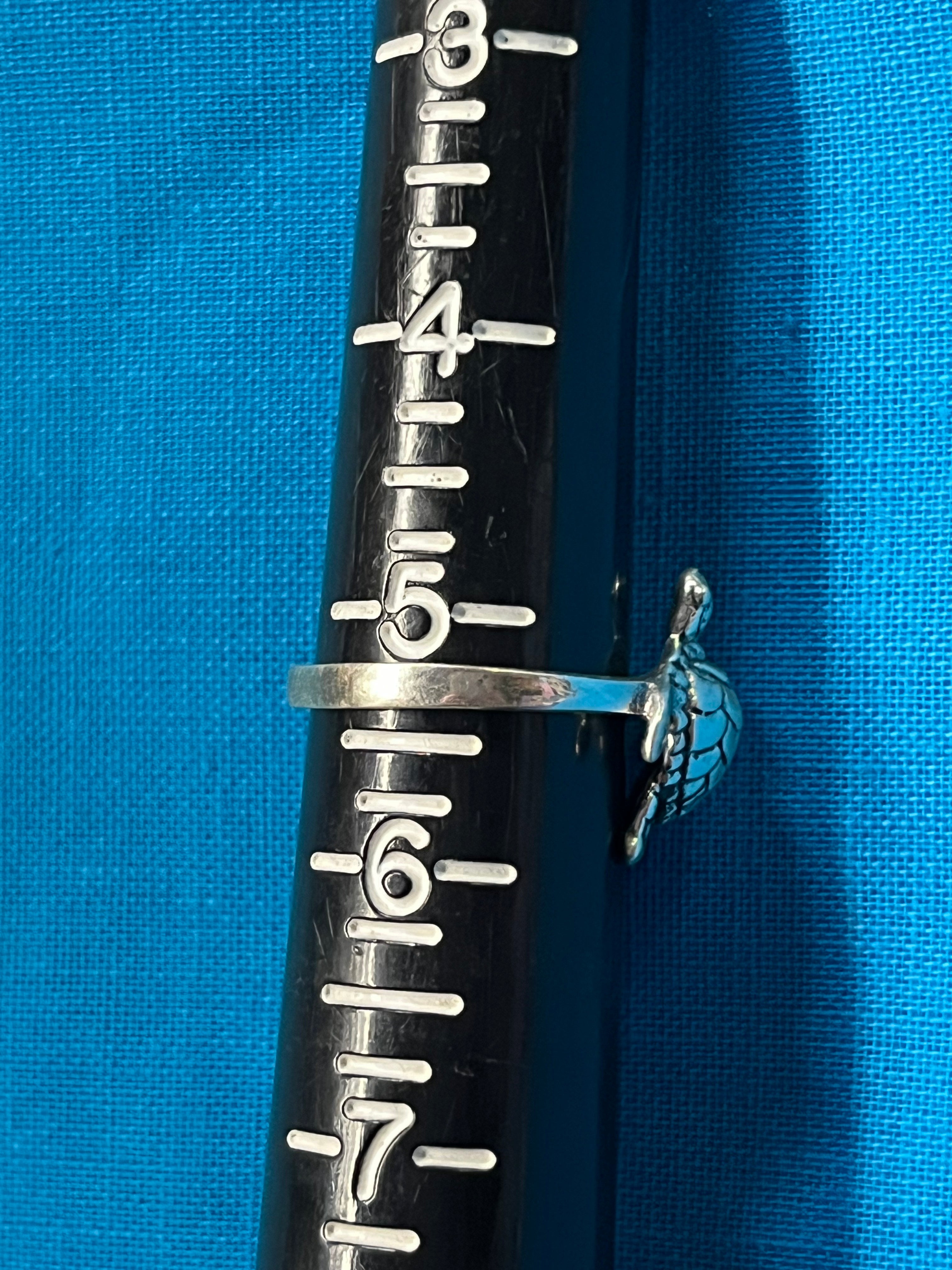 Sea Turtle Silver Ring Size 5