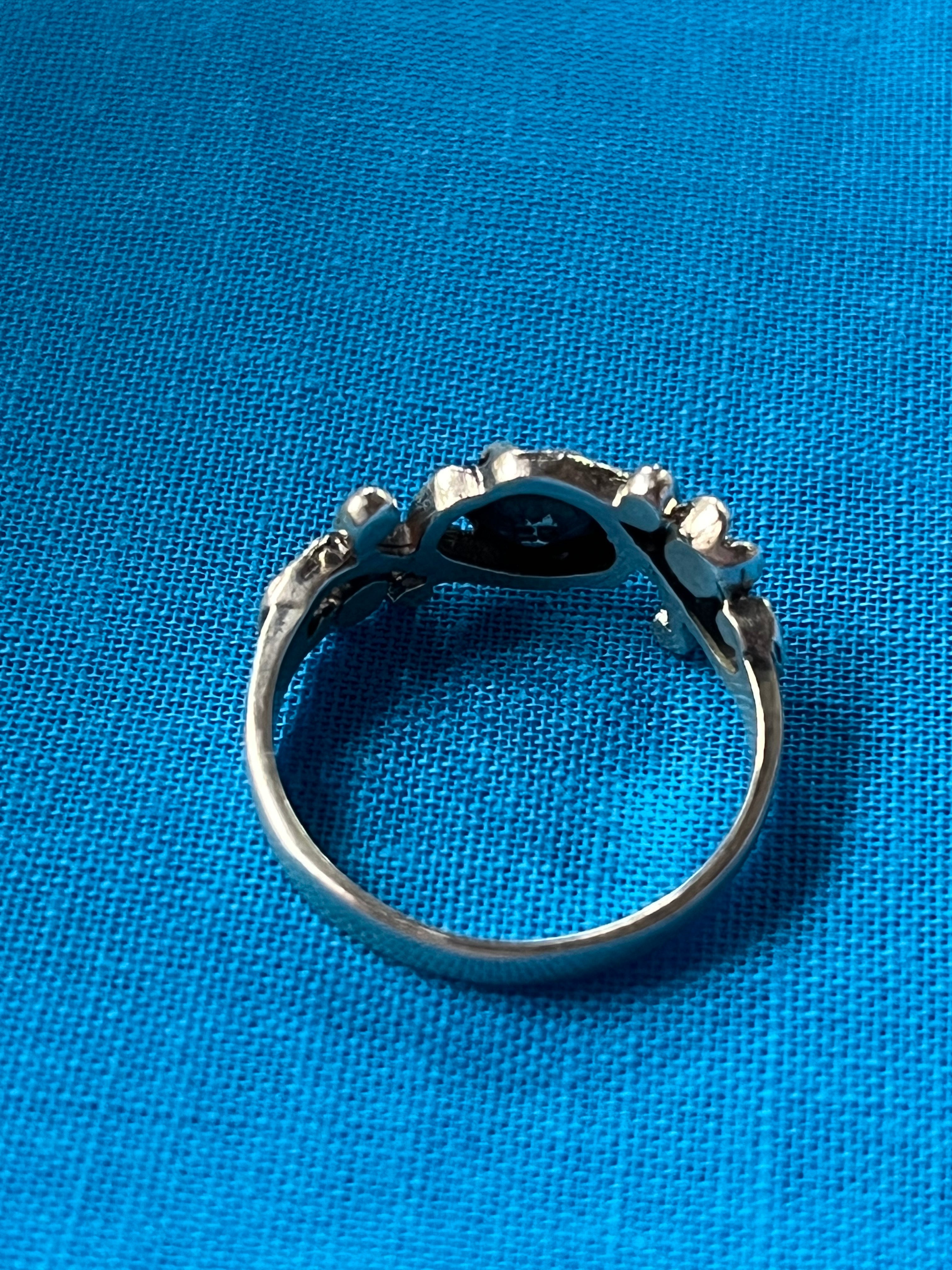 Flower Band Silver Ring Size 9