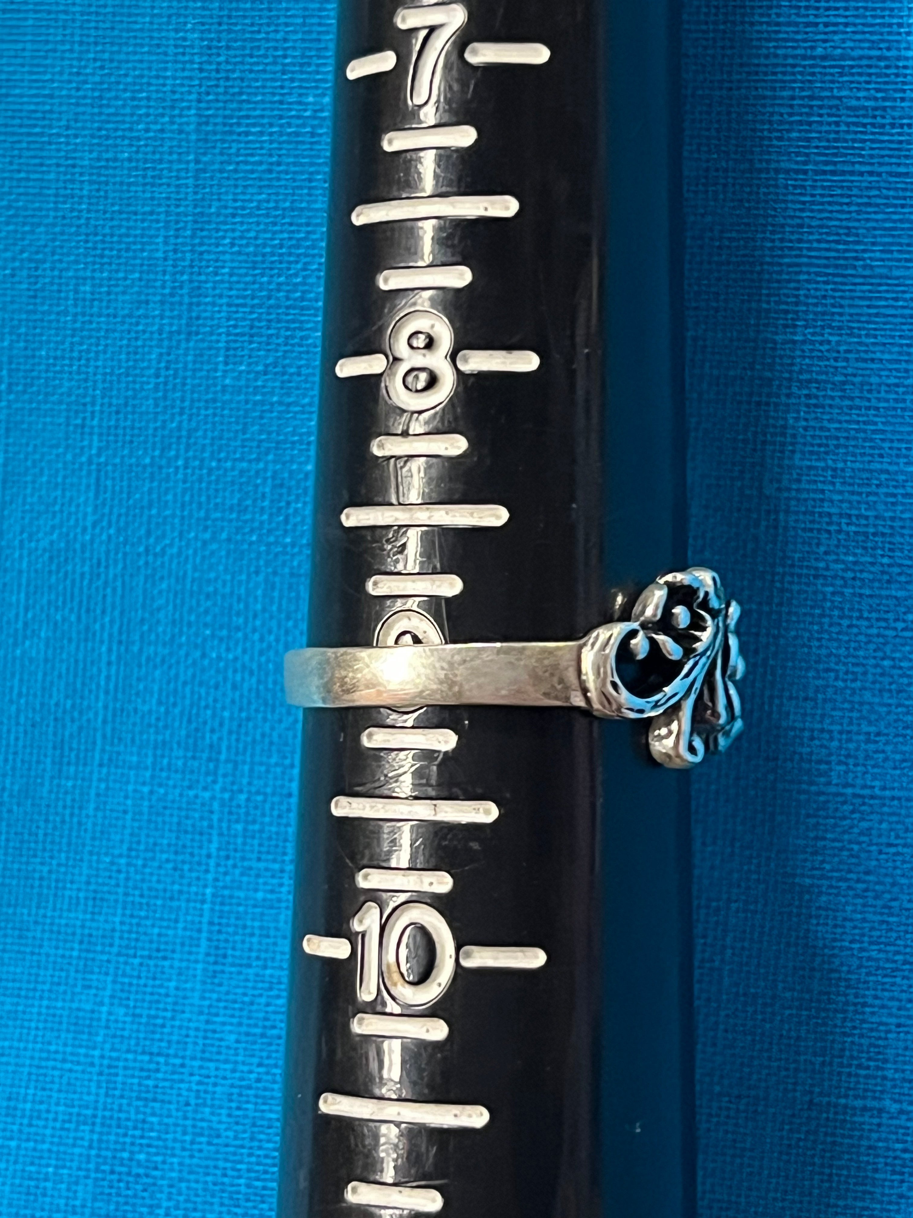 Flower Band Silver Ring Size 9
