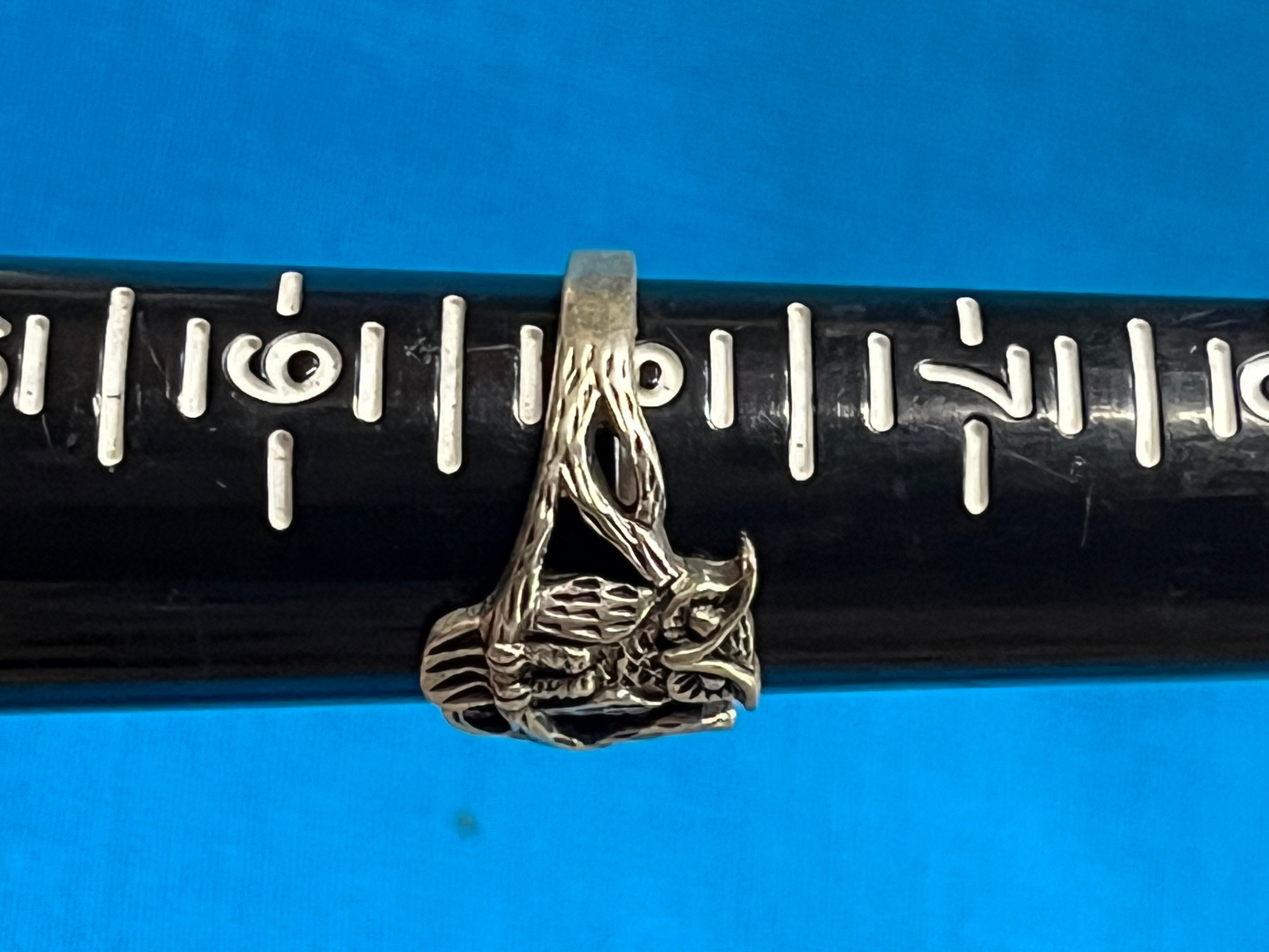 Owl In A Tree Silver Ring Size 8