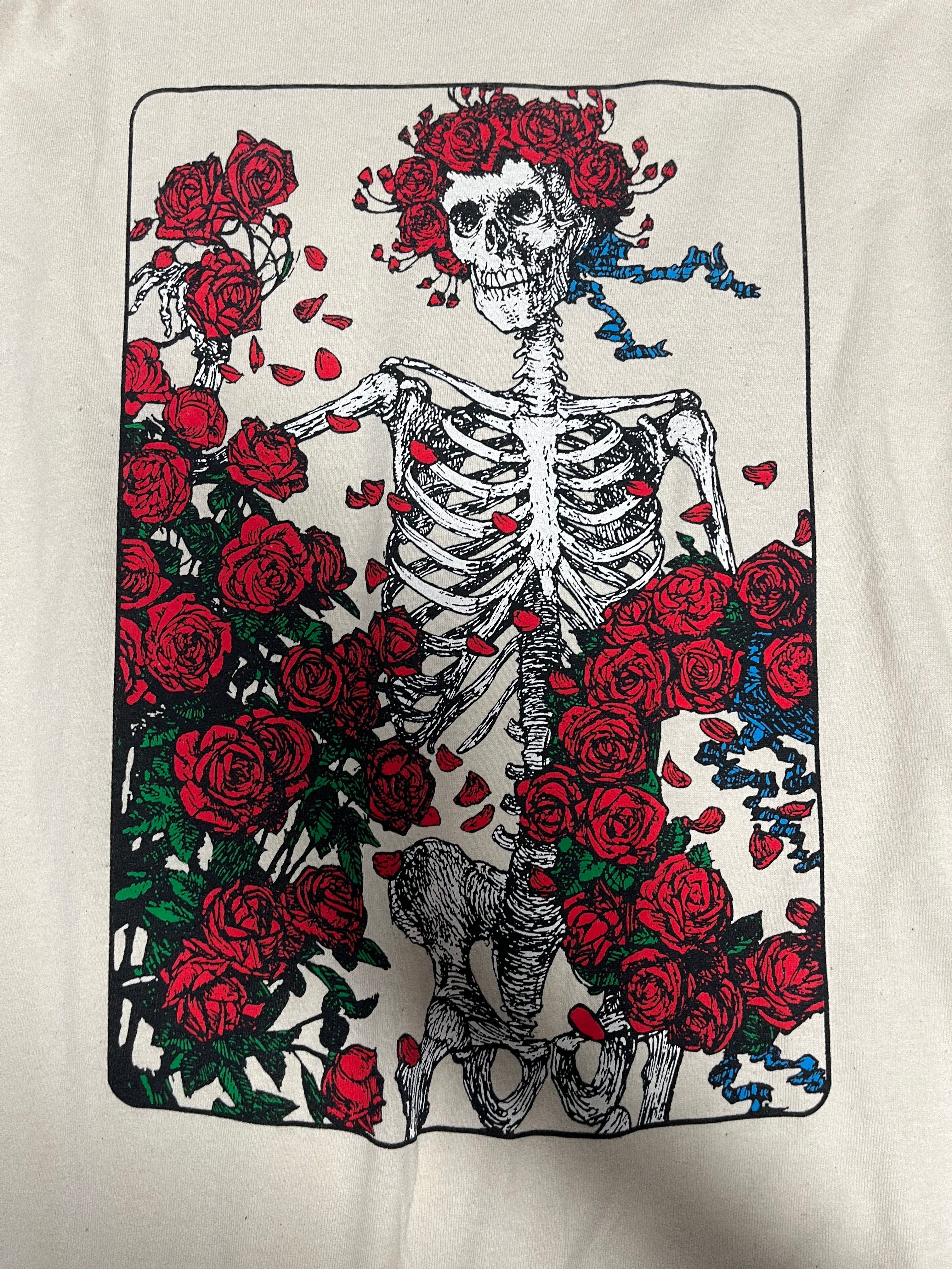 Grateful Dead Skeleton & Flowers Long Sleeve Shirt L