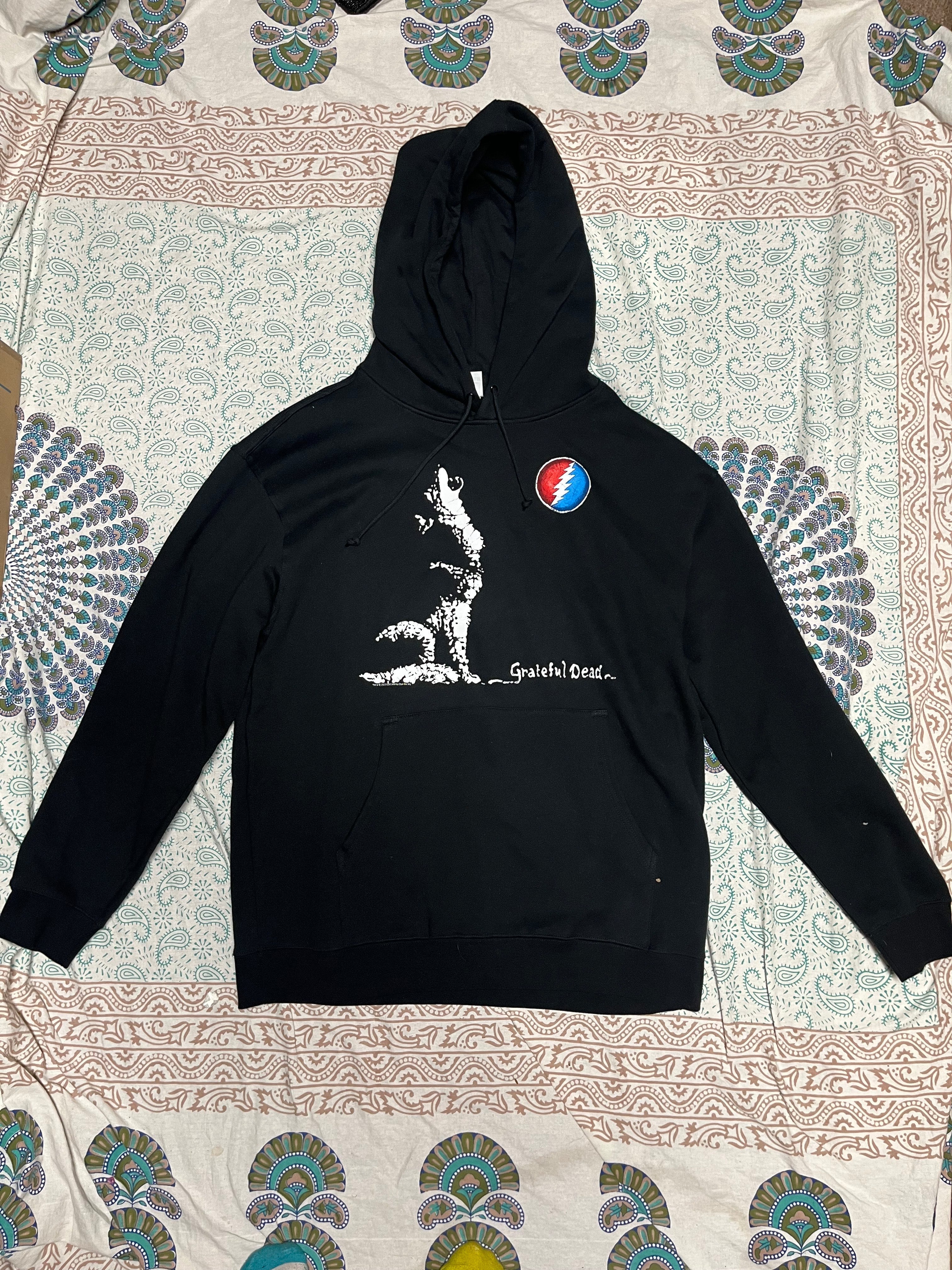 Grateful Dead Wolf Howling At Stealie Hoodie XL