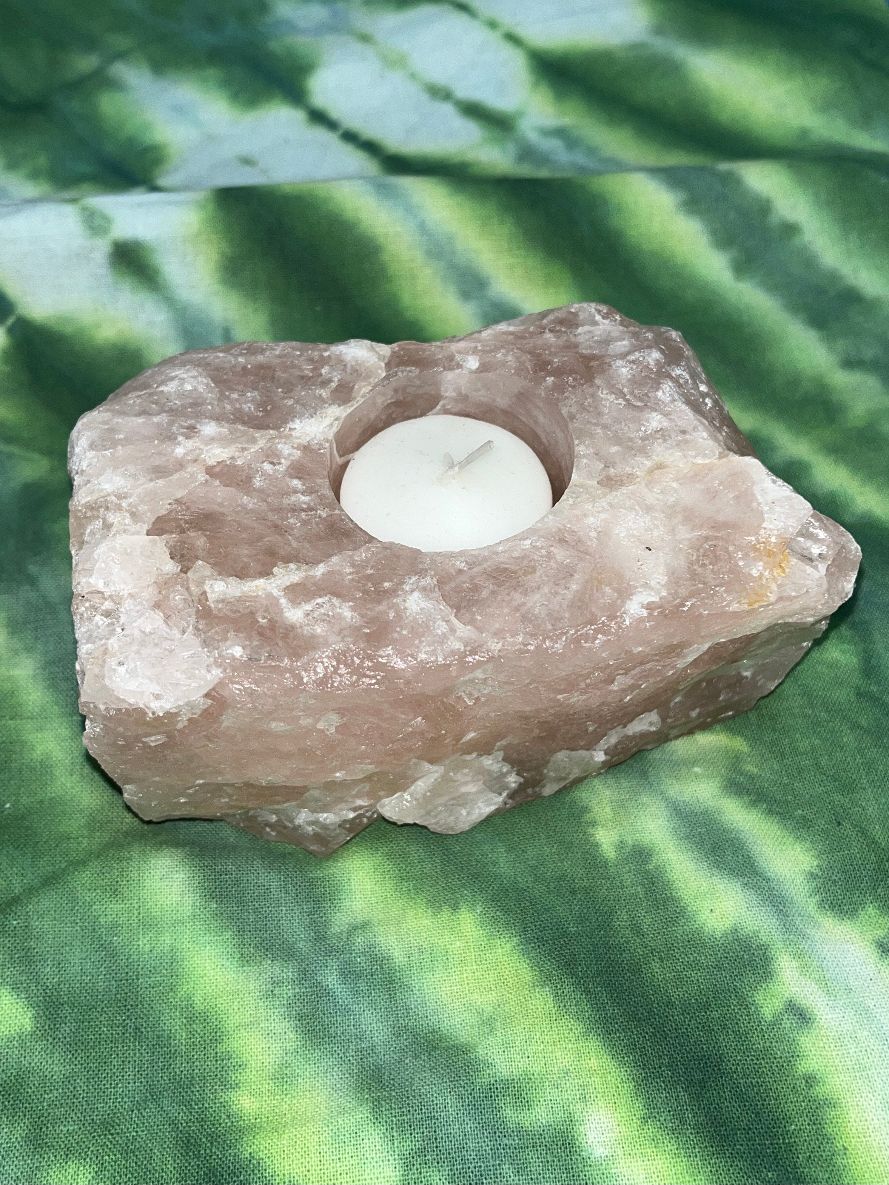 Rose Quartz Tealight Candle Holder