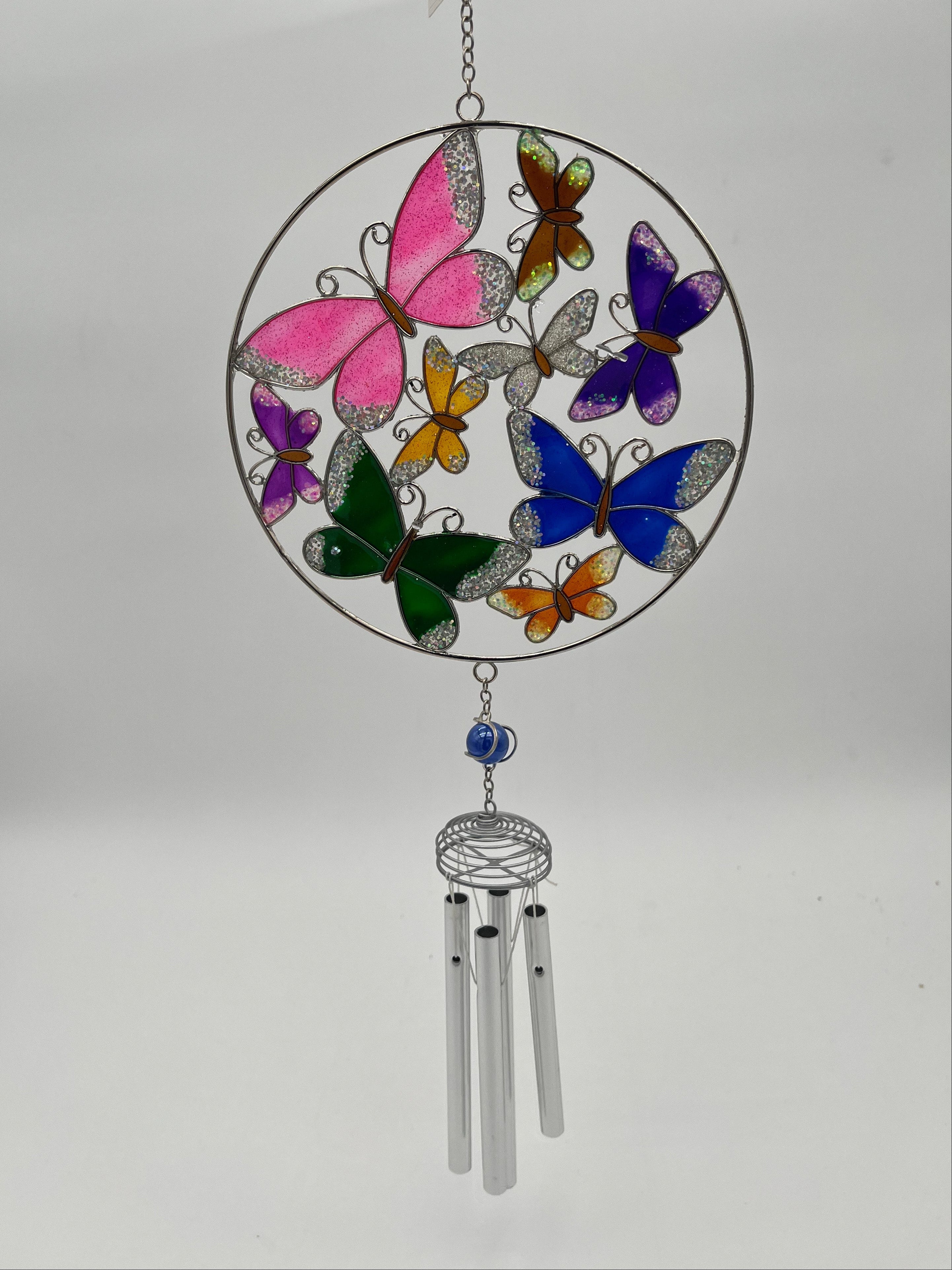 Colorful Glass Butterfly Windchime