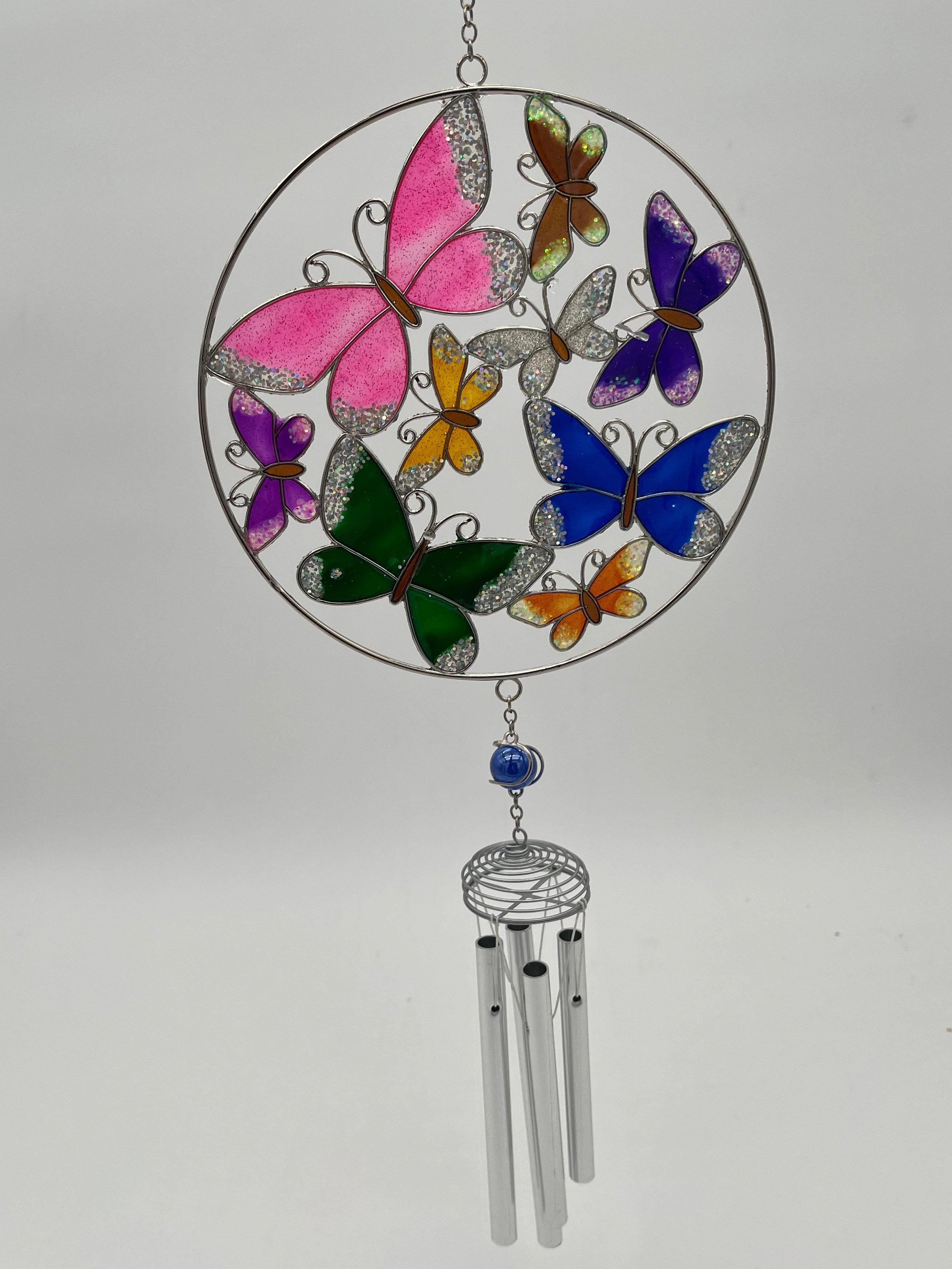 Colorful Glass Butterfly Windchime