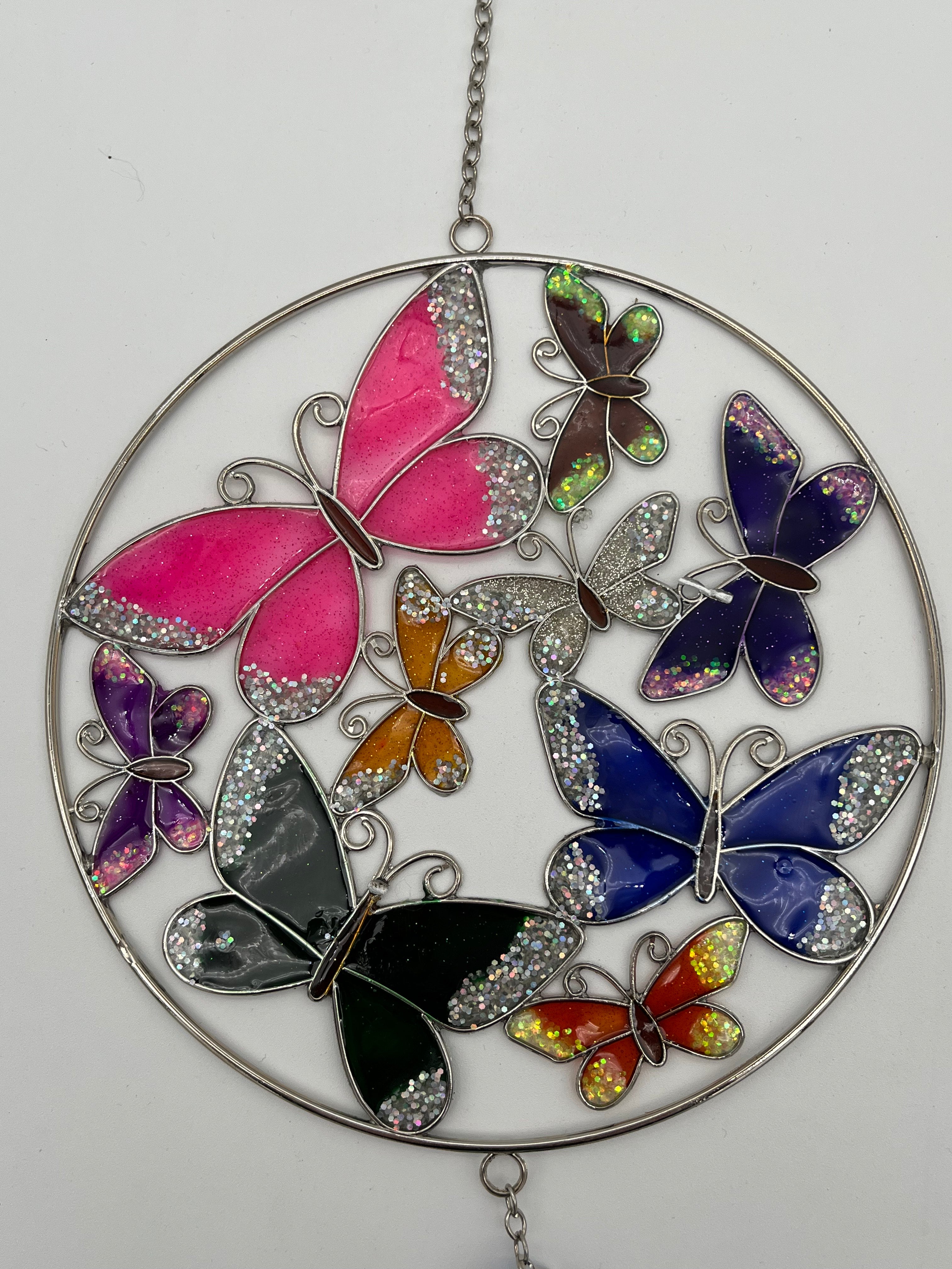 Colorful Glass Butterfly Windchime